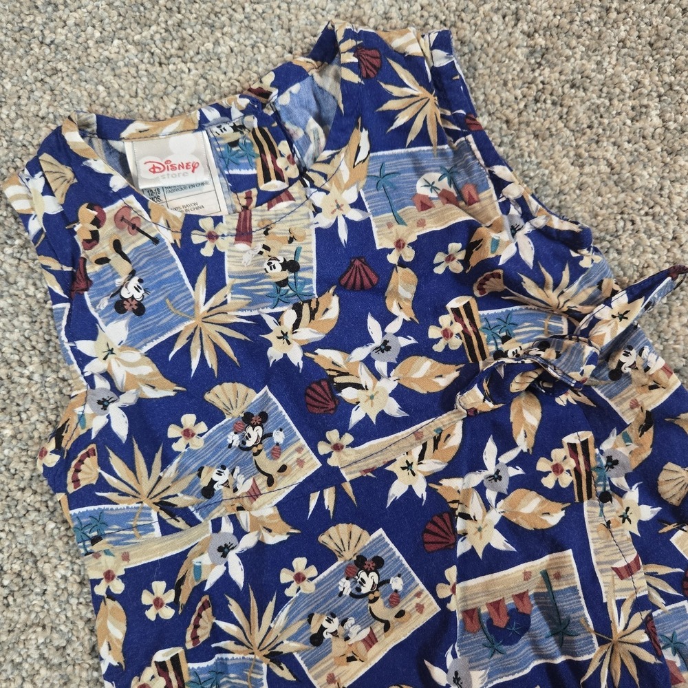 Vintage The Disney Store Hawaiian Mickey Dress Baby Girls 12/18 Months Vacation - Picture 2 of 8